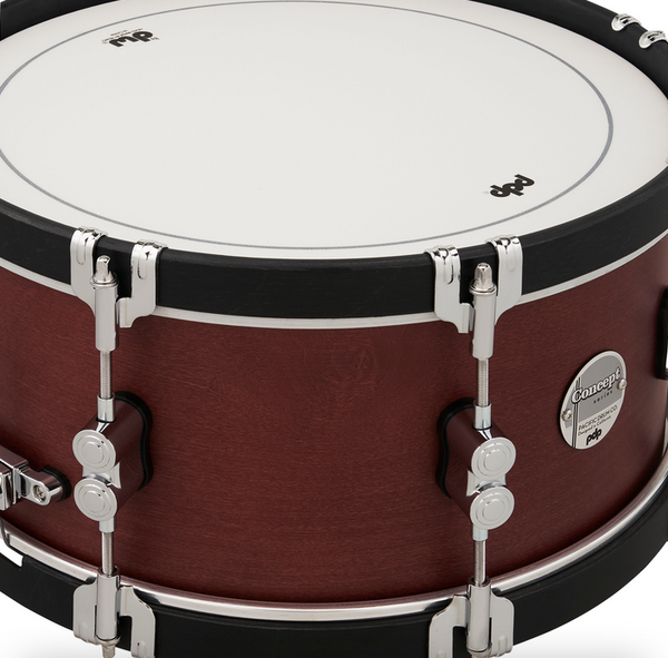 PDP PDCC6514SSOE Concept Classic Ebony Stain Snare Drum with Ebony Stain Wood Hoops, 6.5x14