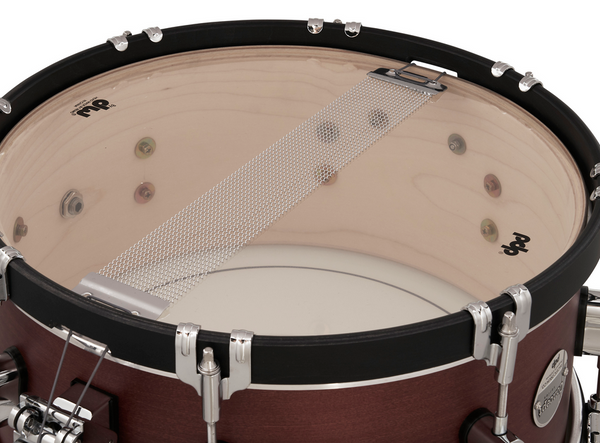 PDP PDCC6514SSOE Concept Classic Ebony Stain Snare Drum with Ebony Stain Wood Hoops, 6.5x14