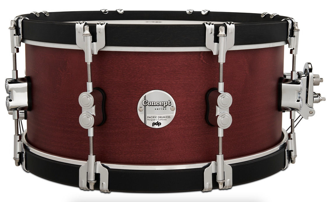 PDP PDCC6514SSOE Concept Classic Ebony Stain Snare Drum with Ebony Stain Wood Hoops, 6.5x14