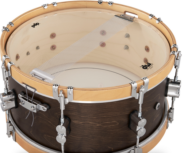 PDP PDCC6514SSWN Concept Classic Walnut Stain Snare Drum with Natural Stain Wood Hoops, 6.5x14
