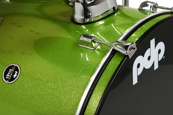 PDP PDCE2015KTEL Center Stage Electric Green Sparkle 5pc Kit, 20" Kick, Hardware, Cymbals & Throne Included