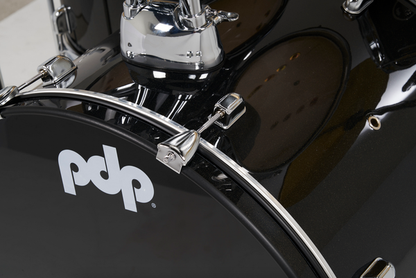 PDP PDCE2015KTIB Center Stage Iridescent Black Sparkle 5-Piece Kit, 20" Kick, Hardware, Cymbals & Throne Included