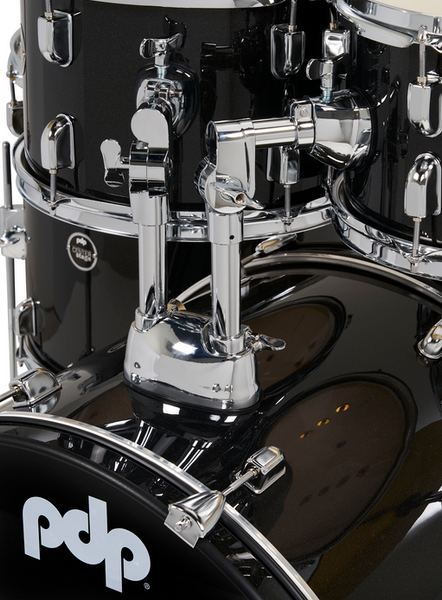 PDP PDCE2015KTIB Center Stage Iridescent Black Sparkle 5-Piece Kit, 20" Kick, Hardware, Cymbals & Throne Included