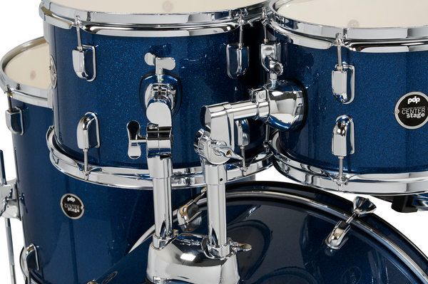 PDP PDCE2015KTRB Center Stage Royal Blue Sparkle 5-Piece Kit, 20" Kick, Hardware, Cymbals & Throne Included