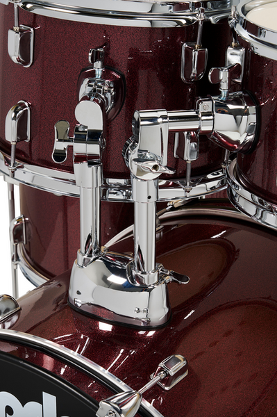 PDP PDCE2015KTRR Center Stage Ruby Red Sparkle 5-Piece Kit, 20" Kick, Hardware, Cymbals & Throne Included