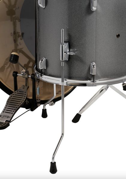 PDP PDCE2015KTSS Center Stage Silver Sparkle 5-Piece Kit, 20" Kick, Hardware, Cymbals & Throne Included