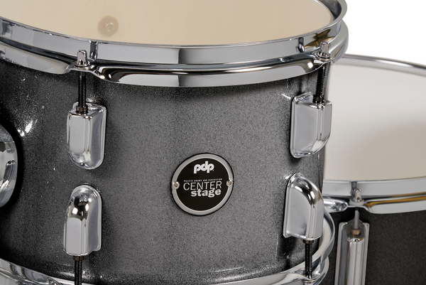 PDP PDCE2015KTSS Center Stage Silver Sparkle 5-Piece Kit, 20" Kick, Hardware, Cymbals & Throne Included