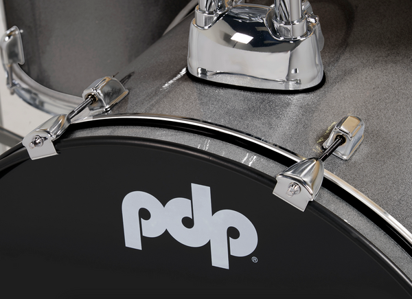 PDP PDCE2015KTSS Center Stage Silver Sparkle 5-Piece Kit, 20" Kick, Hardware, Cymbals & Throne Included