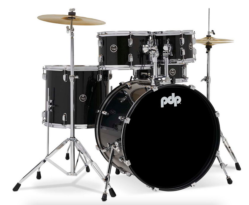 PDP PDCE2215KTIB Center Stage Iridescent Black Sparkle 5-Piece Kit, 22" Kick, Hardware, Cymbals & Throne Included