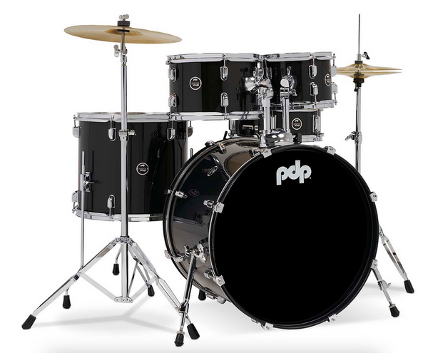 PDP PDCE2215KTIB Center Stage Iridescent Black Sparkle 5-Piece Kit, 22" Kick, Hardware, Cymbals & Throne Included