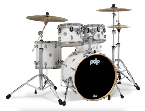 PDP PDCM20FNPW Concept Maple 4-Piece, Pearlescent White Chrome Hardware Finish, 20" Kick