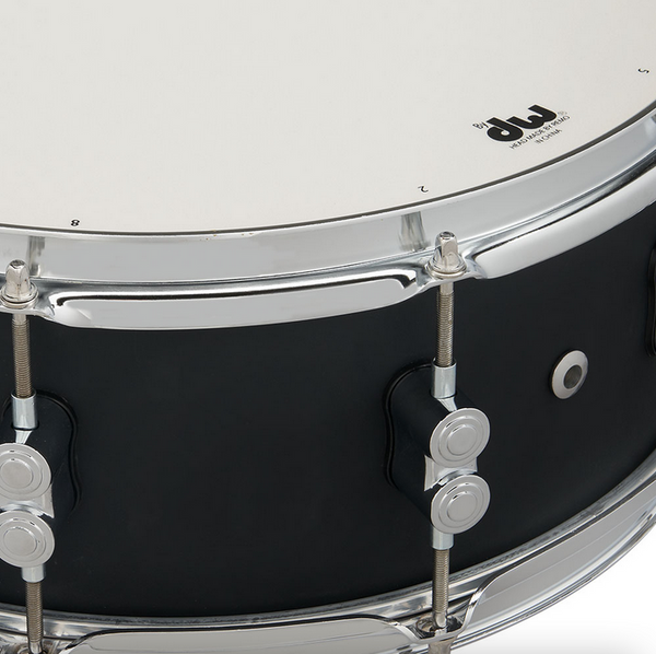 PDP PDCM5514SSBK Concept Maple Snare Drum Satin Black Finish Ply with Chrome Hardware, 5.5x14