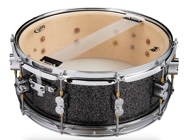 PDP PDCM5514SSBP Concept Series Maple Snare Drum, Black Sparkle with Chrome Hardware, 5.5x14