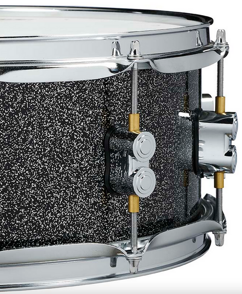PDP PDCM5514SSBP Concept Series Maple Snare Drum, Black Sparkle with Chrome Hardware, 5.5x14