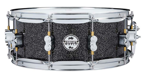 PDP PDCM5514SSBP Concept Series Maple Snare Drum, Black Sparkle with Chrome Hardware, 5.5x14