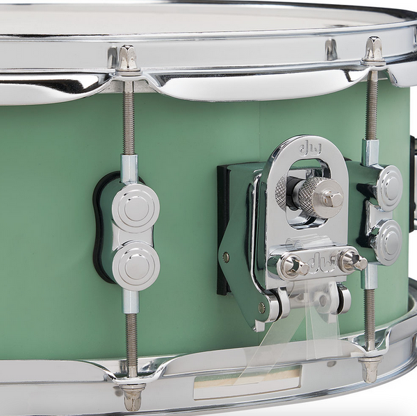 PDP PDCM5514SSSF Concept Maple Snare Drum, Satin Sea Foam Finish Ply with Chrome Hardware, 5.5x14