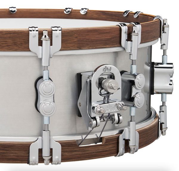 PDP PDSN0514CSAL Concept Select Snare Drum 3mm Aluminum/Walnut Wood Hoops & Chrome Hardware, 5x14