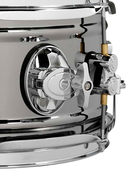 PDP PDSN0610BNCR Concept Series Metal Snare Drum, Black Nickel Over Steel with Chrome Hardware, 6x10