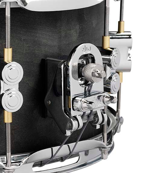 PDP PDSN0713BWCR Concept Series Black Wax Maple Snare Drum, Satin Black with Chrome Hardware, 7x13