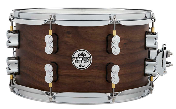 PDP PDSN0713MWNS LTD Maple/Walnut Snare Drum, Natural Satin, 7x13