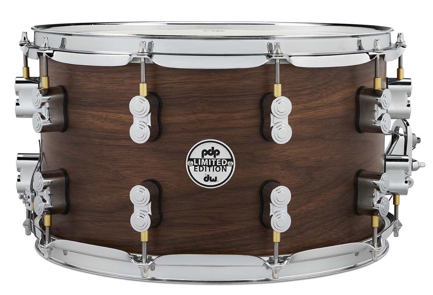 PDP PDSN0814MWNS LTD Maple/Walnut Snare Drum, Natural Satin, 8x14