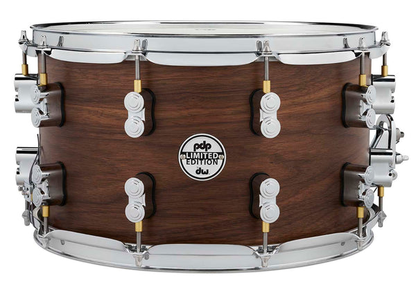 PDP PDSN0814MWNS LTD Maple/Walnut Snare Drum, Natural Satin, 8x14