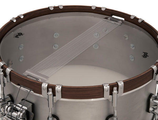 PDP PDSN6514CSAL Concept Select Snare Drum 3mm Aluminum/Walnut Wood Hoops &amp; Chrome Hardware, 6.5x14