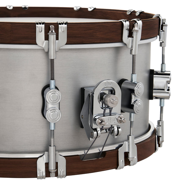 PDP PDSN6514CSAL Concept Select Snare Drum 3mm Aluminum/Walnut Wood Hoops &amp; Chrome Hardware, 6.5x14