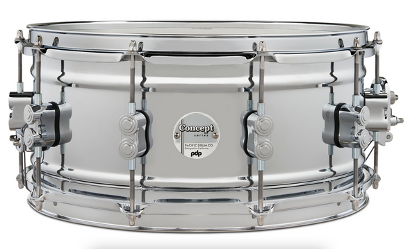 PDP PDSN6514SSCSC Concept Snare Drum 1mm Chrome over Steel with Chrome Hardware