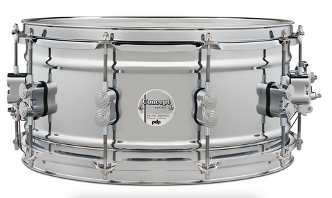 PDP PDSN6514SSCSC Concept Snare Drum 1mm Chrome over Steel with Chrome Hardware