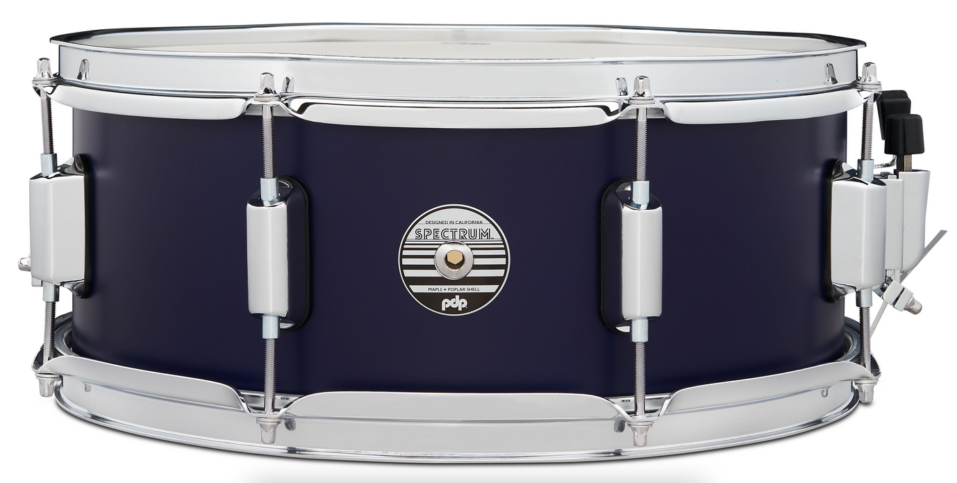 PDP PDST5514SSBL Spectrum Series Snare Drum, Ultra Violet Matte Lacquer with Chrome Hardware, 5.5x14