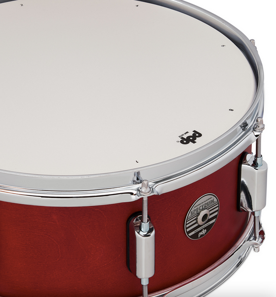 PDP PDST5514SSRD Spectrum Series Snare Drum, Cherry Matte Lacquer with Chrome Hardware, 5.5x14