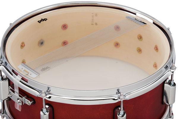 PDP PDST5514SSRD Spectrum Series Snare Drum, Cherry Matte Lacquer with Chrome Hardware, 5.5x14
