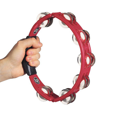 Latin Percussion LP151 Cyclops Handheld Tambourine - Red with Steel Jingles