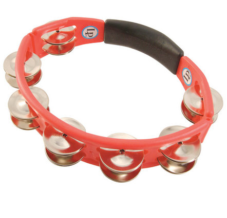 Latin Percussion LP151 Cyclops Handheld Tambourine - Red with Steel Jingles