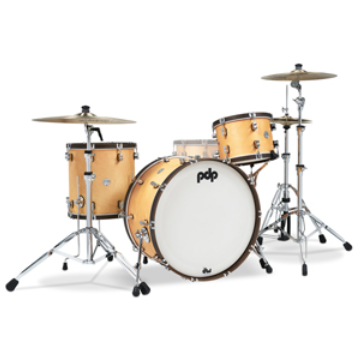 PDP PDCC2413NW Concept Maple Classic 3-piece Shell Pack with 24" Kick - Natural with Walnut Hoops