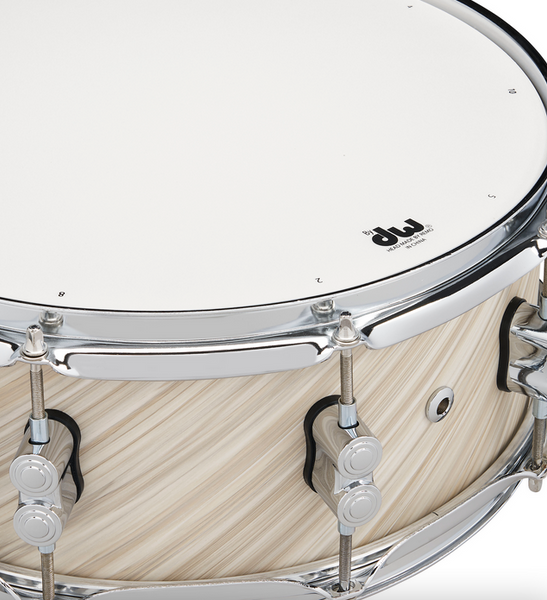 PDP PDCM5514SSTI Concept Maple Snare Drum, Twisted Ivory Finish Ply with Chrome Hardware, 5.5x14