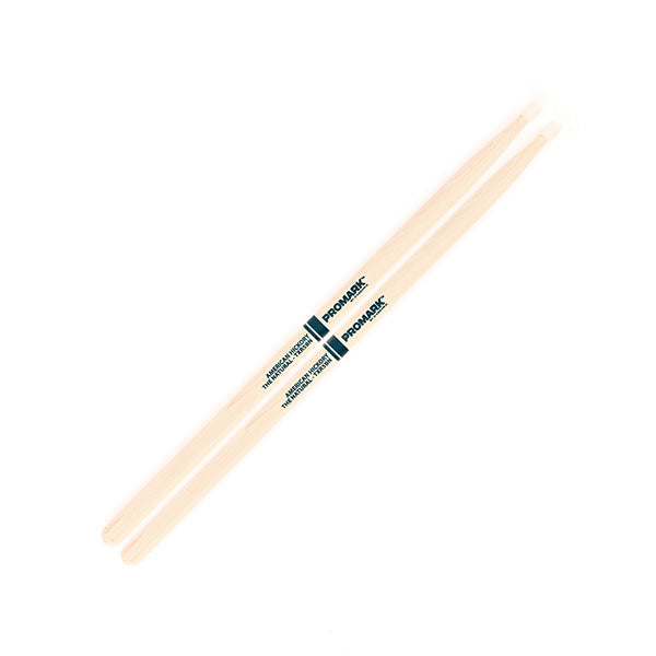 Promark Classic Forward 5B Raw Hickory Drumstick, Oval Nylon Tip